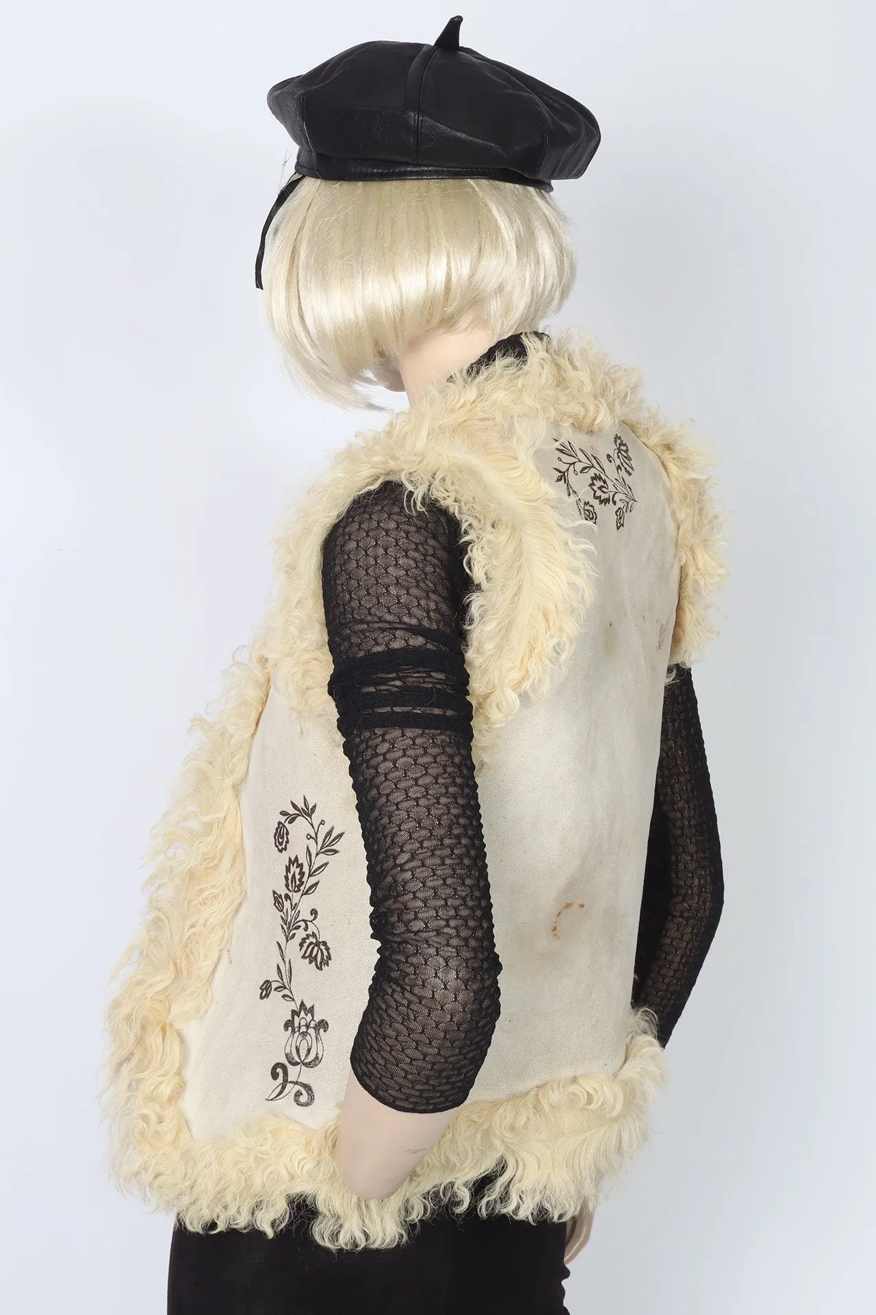 1970's Shearling Embroidered Vest XXS