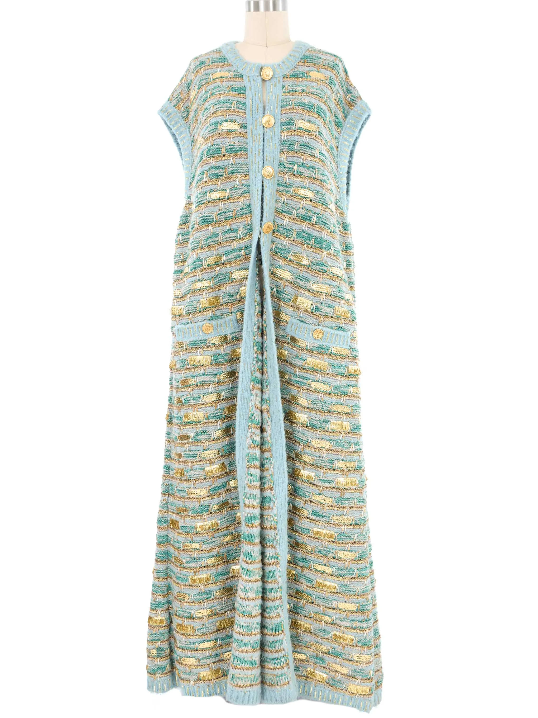 2019 Chanel Egyptian Collection Knit Sleeveless Duster