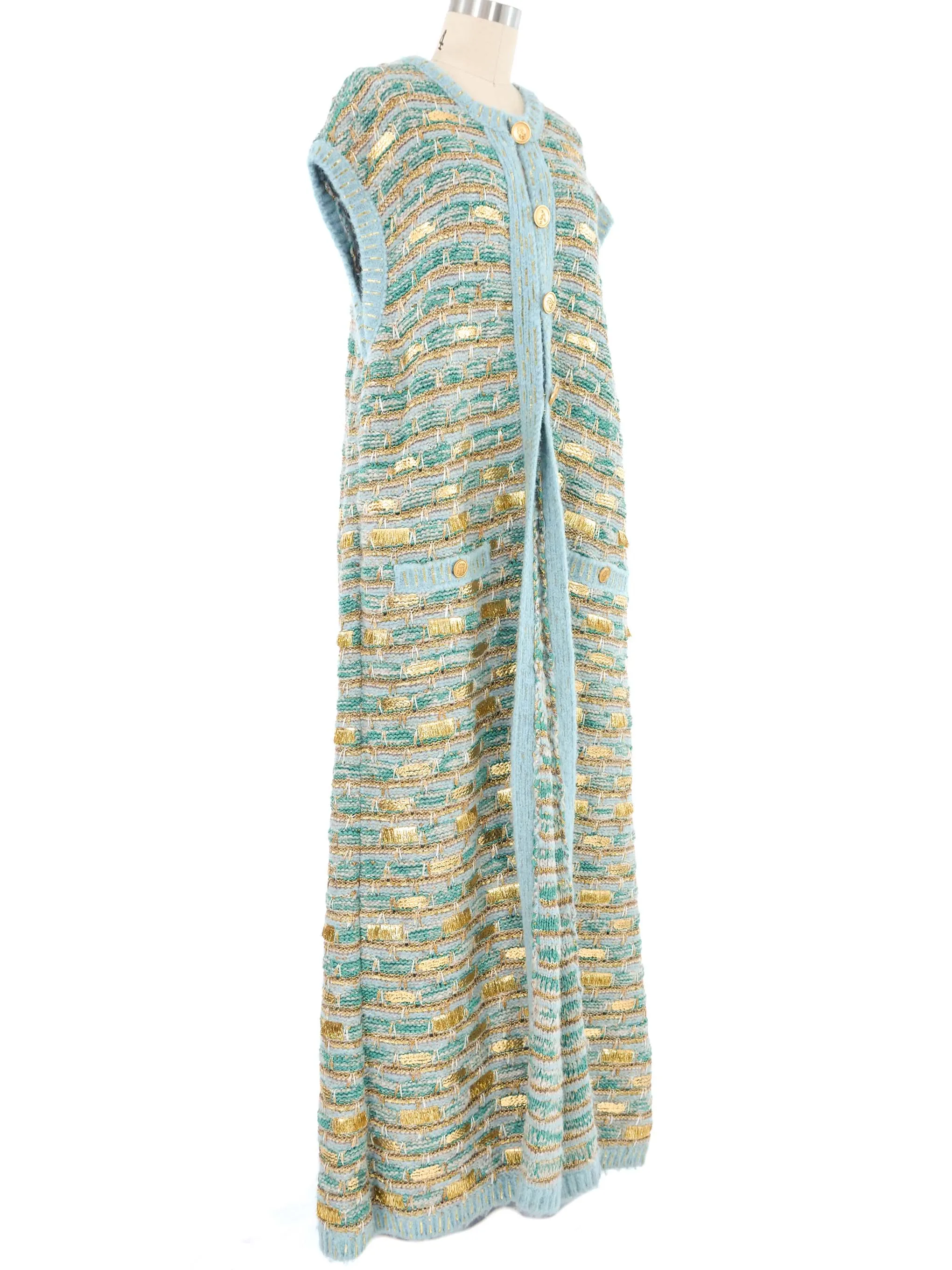 2019 Chanel Egyptian Collection Knit Sleeveless Duster