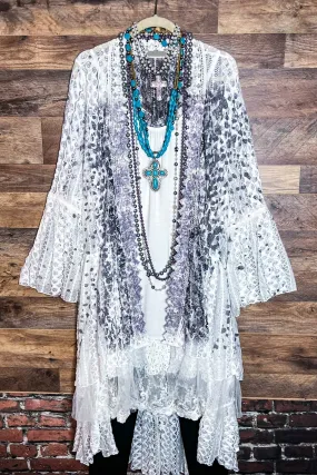 A True Beauty Roses & Leopard Print Lace Duster Cardigan