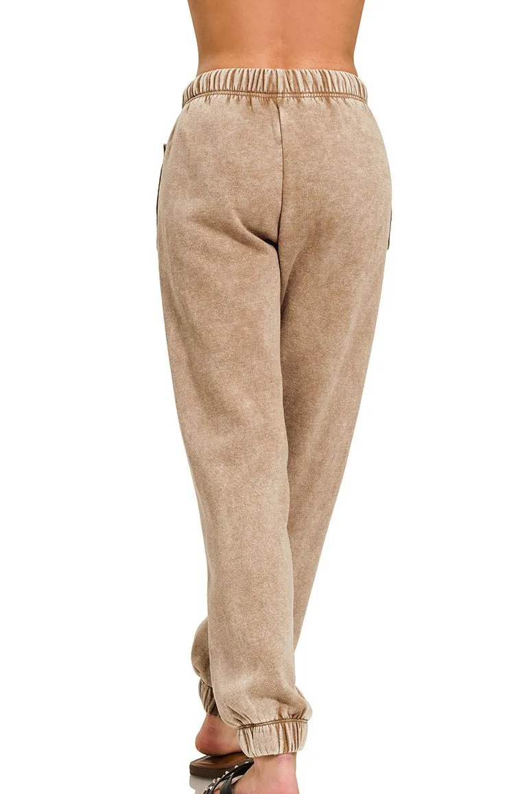 Acid Wash Fleece Jogger Sweatpants