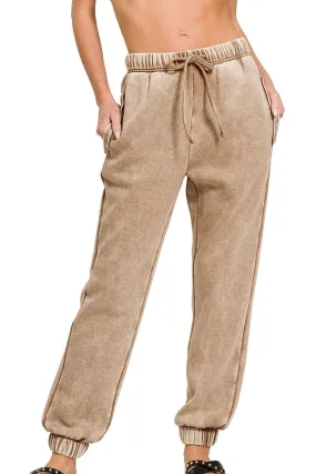 Acid Wash Fleece Jogger Sweatpants
