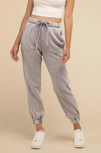 Acid Wash Fleece Jogger Sweatpants