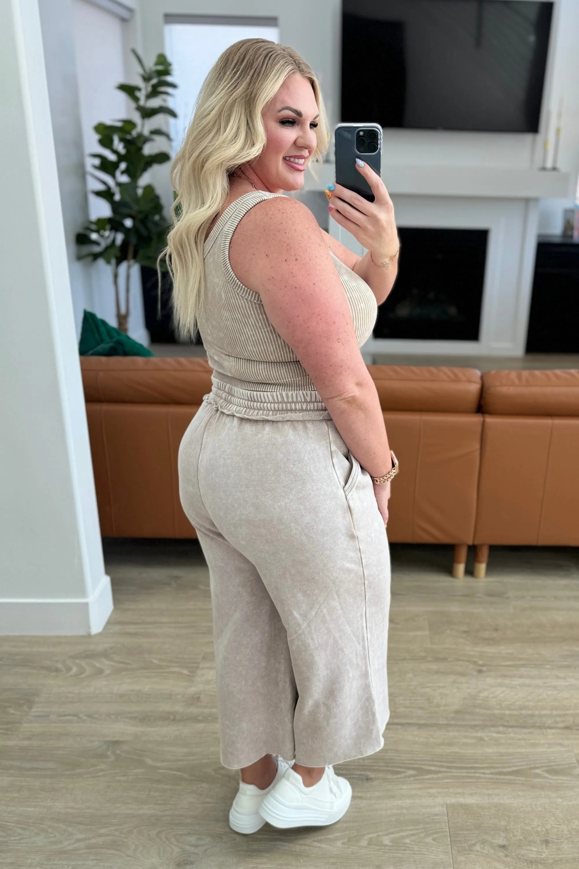 Acid Wash Wide Leg Sweatpants in Ash Mocha - 4/10/2024