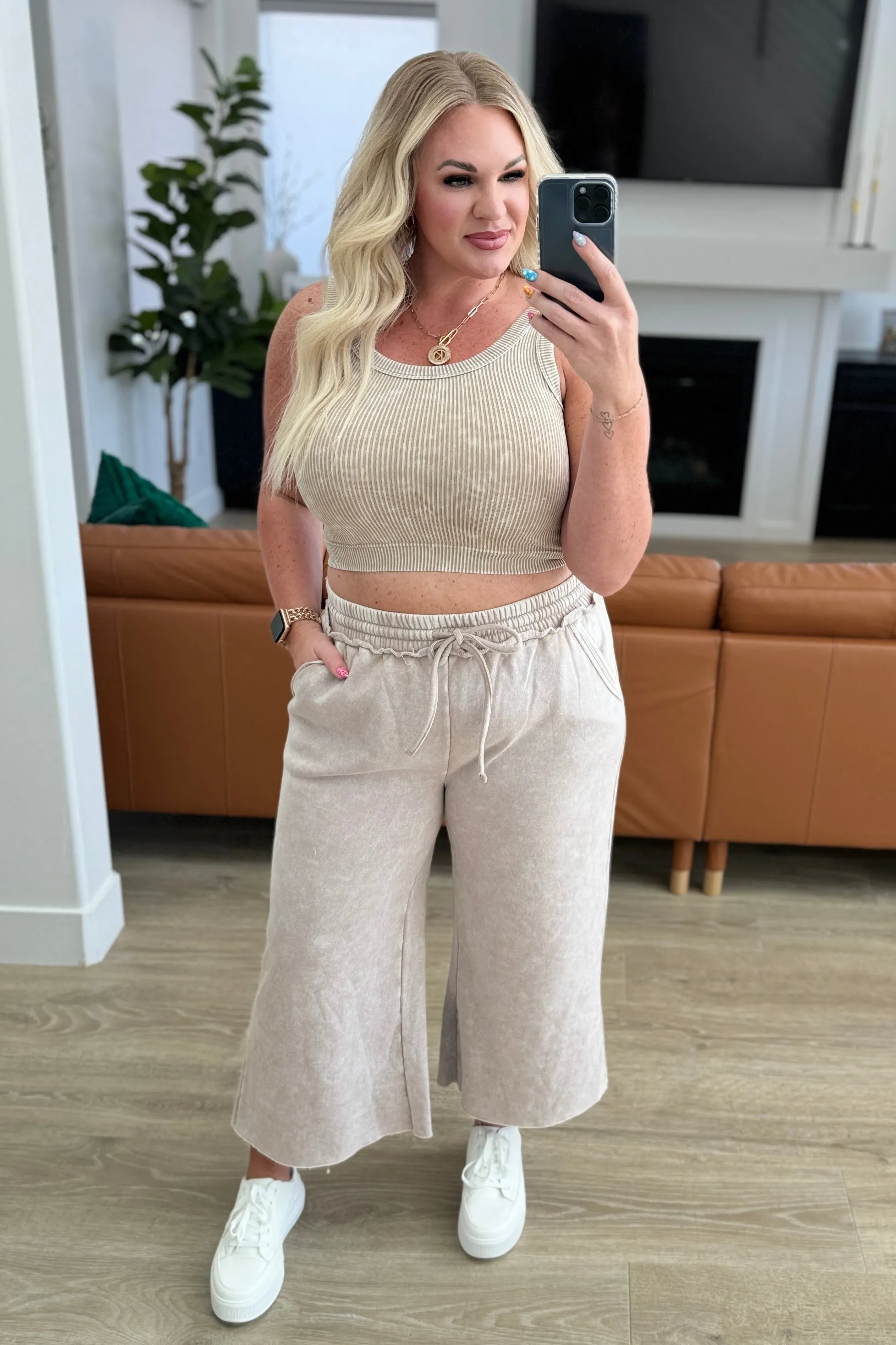 Acid Wash Wide Leg Sweatpants in Ash Mocha - 4/10/2024