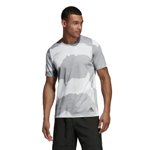 Adidas Freelift Tech Camo Training Tee - Raw White / Grey Three