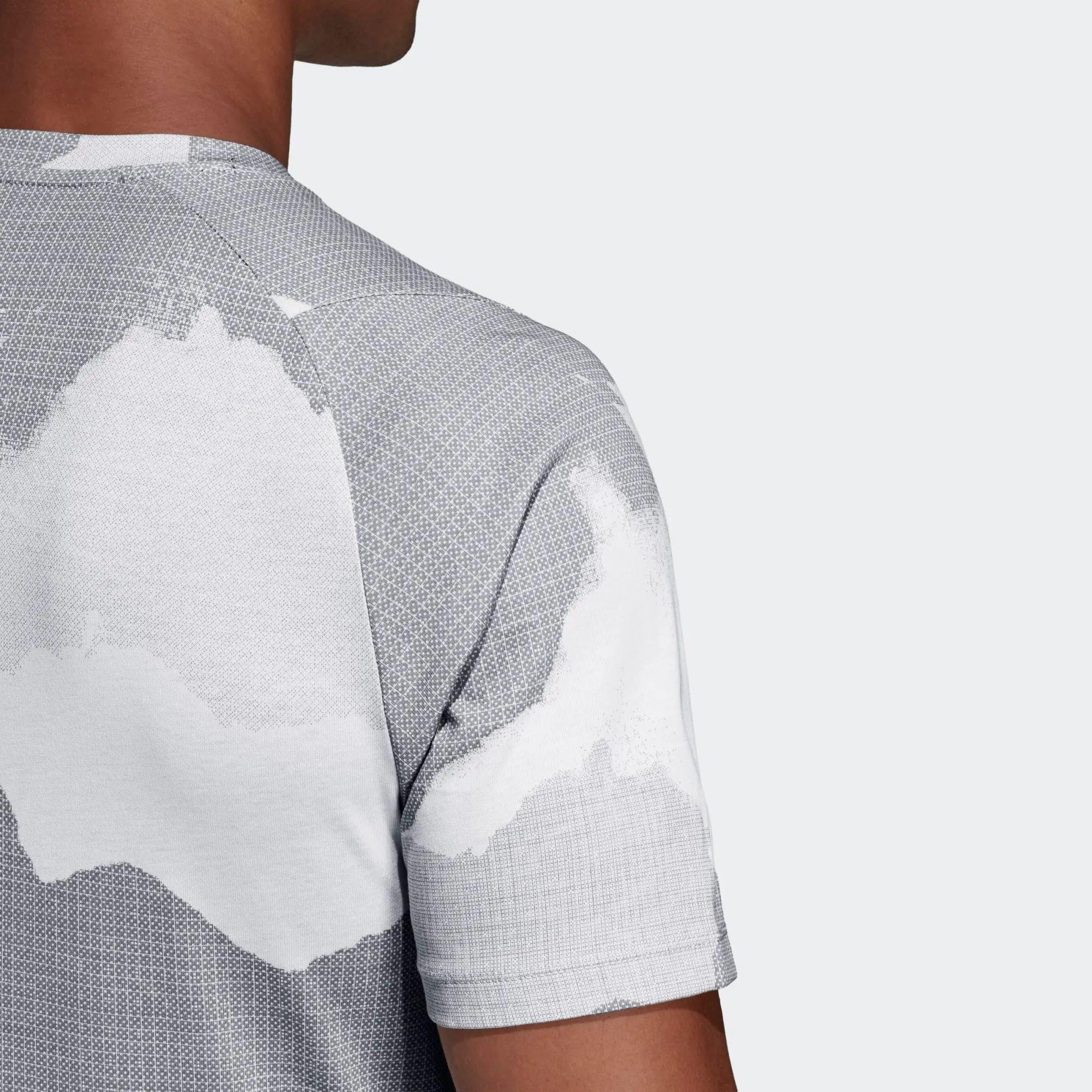Adidas Freelift Tech Camo Training Tee - Raw White / Grey Three