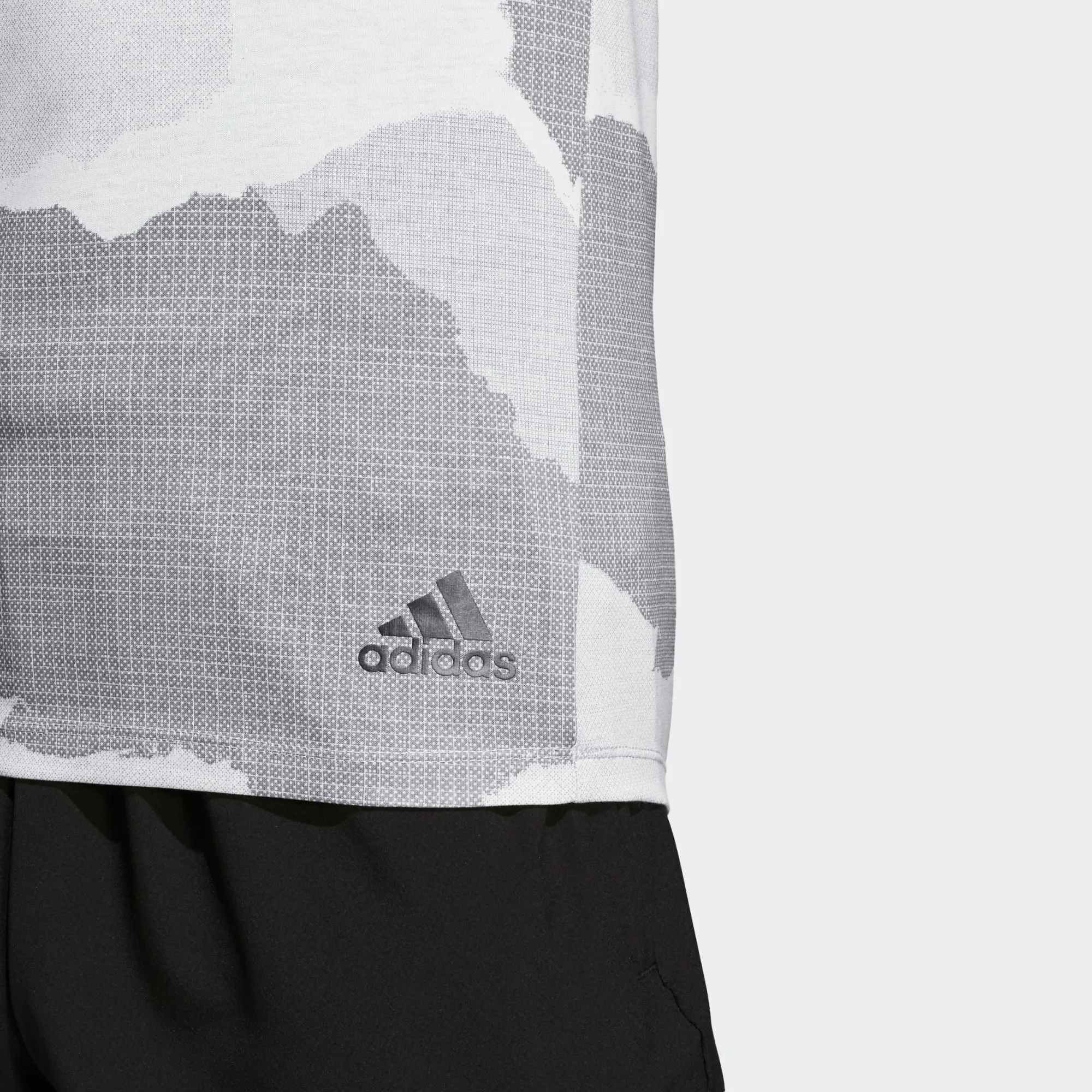 Adidas Freelift Tech Camo Training Tee - Raw White / Grey Three