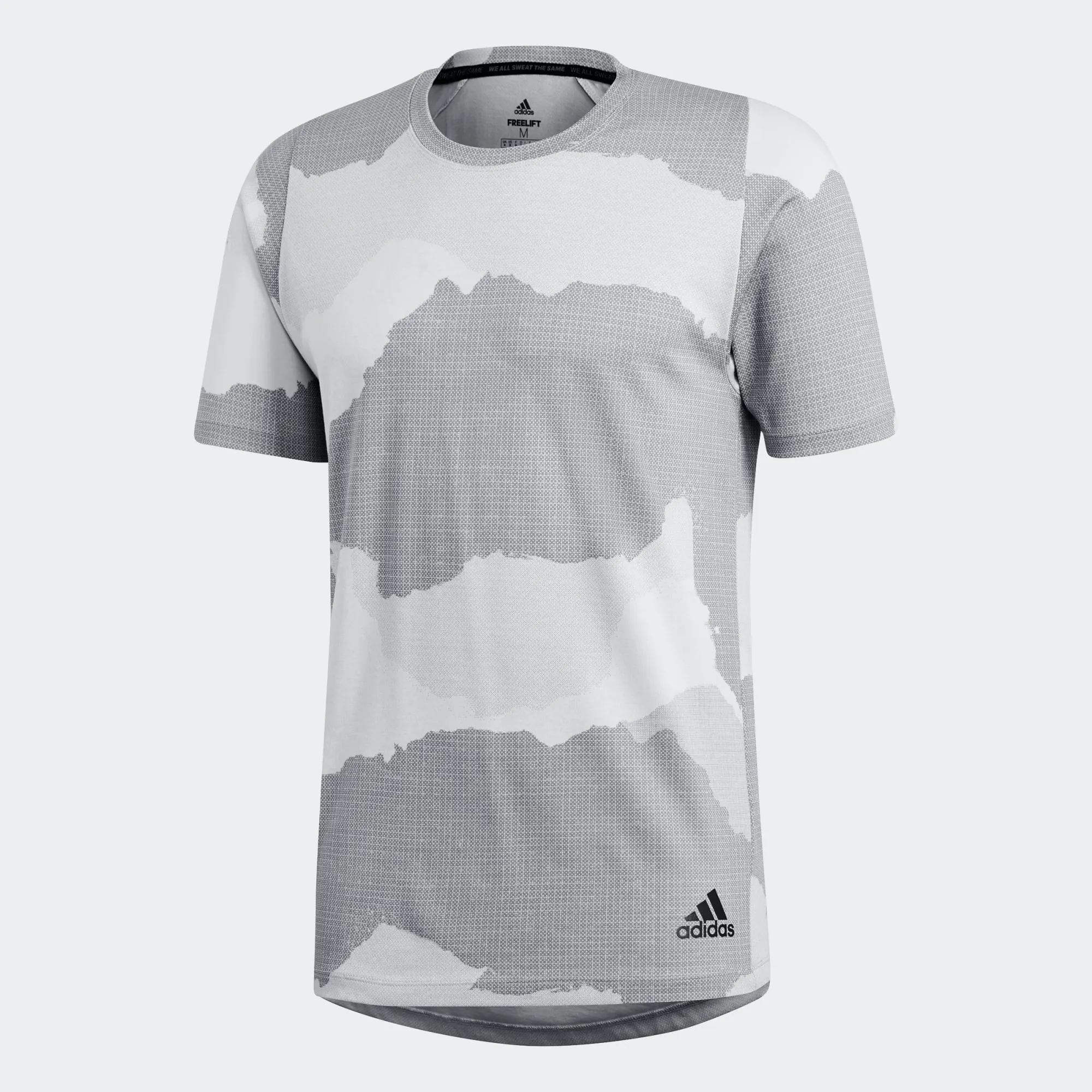 Adidas Freelift Tech Camo Training Tee - Raw White / Grey Three