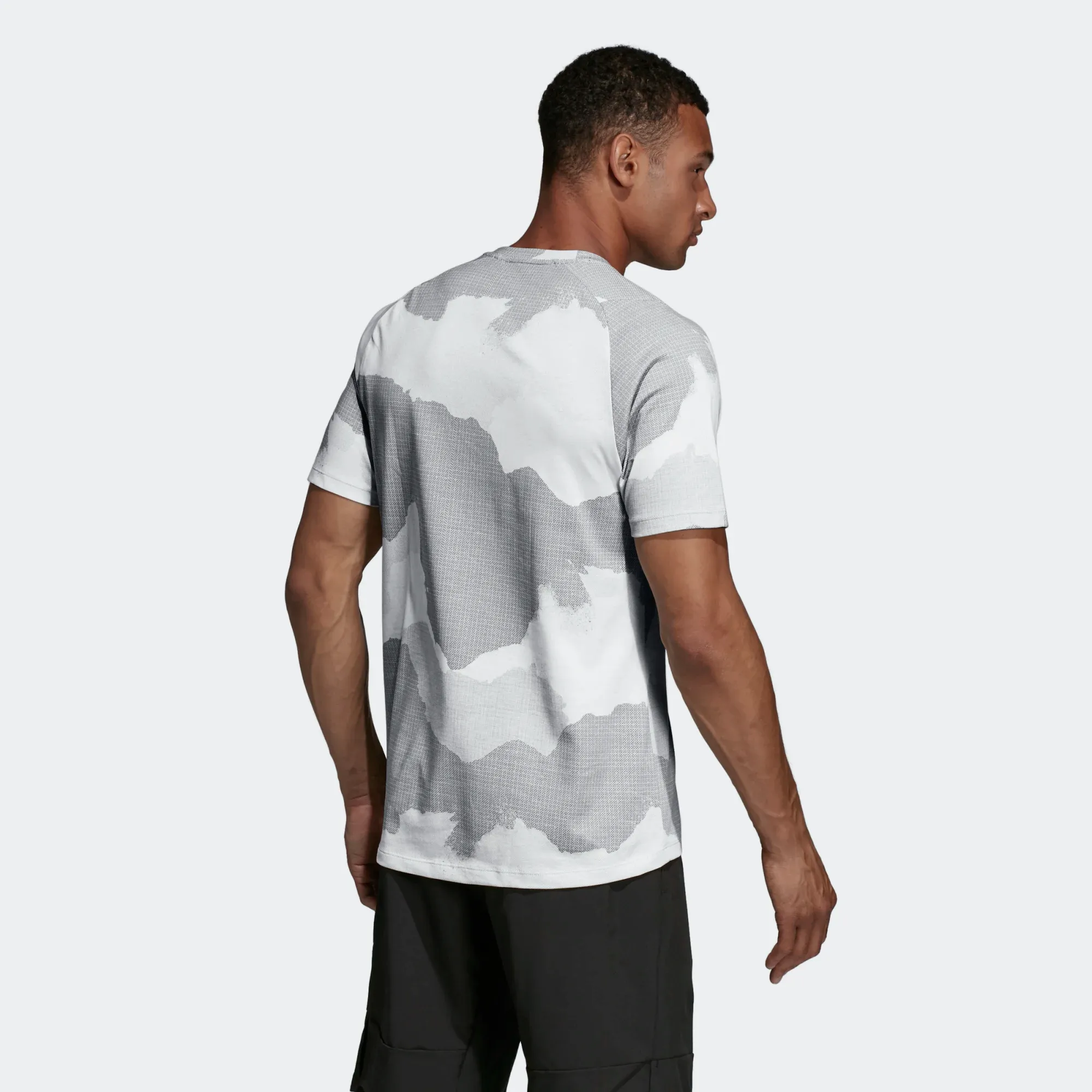 Adidas Freelift Tech Camo Training Tee - Raw White / Grey Three