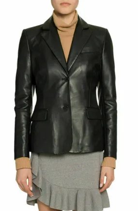 Aisha Leather Blazer Women Formal Outfit