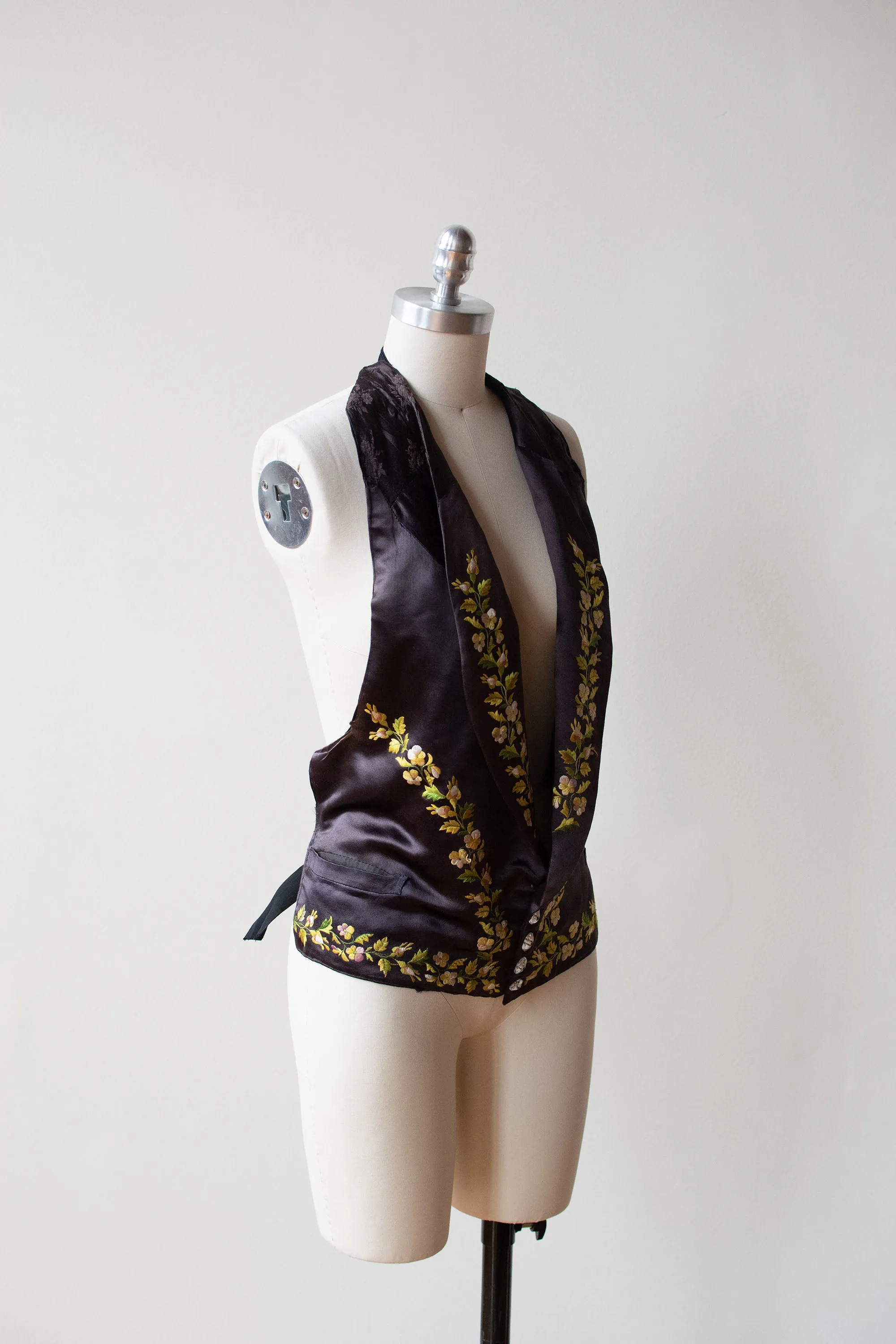 Antique Embroidered Silk Vest