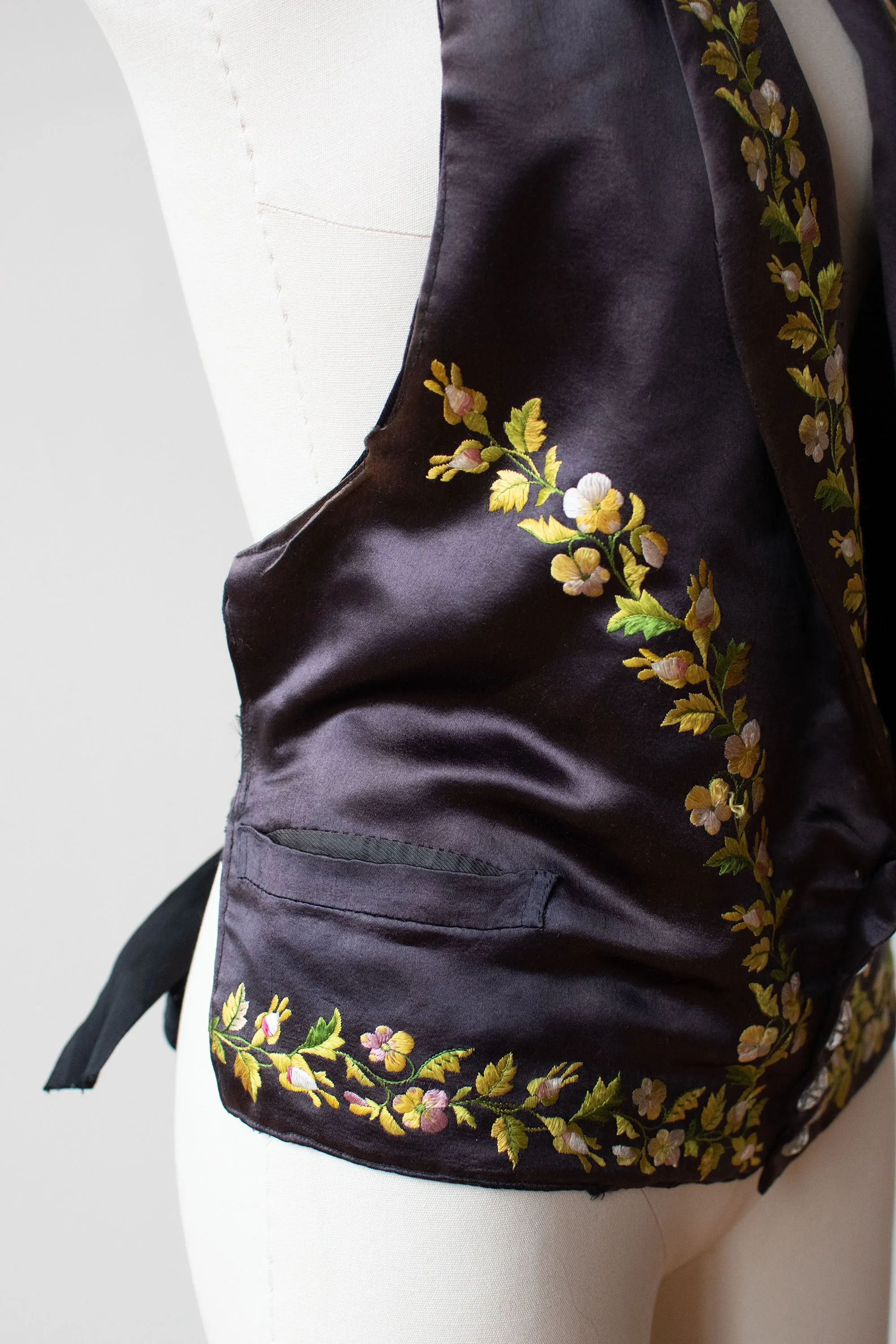 Antique Embroidered Silk Vest