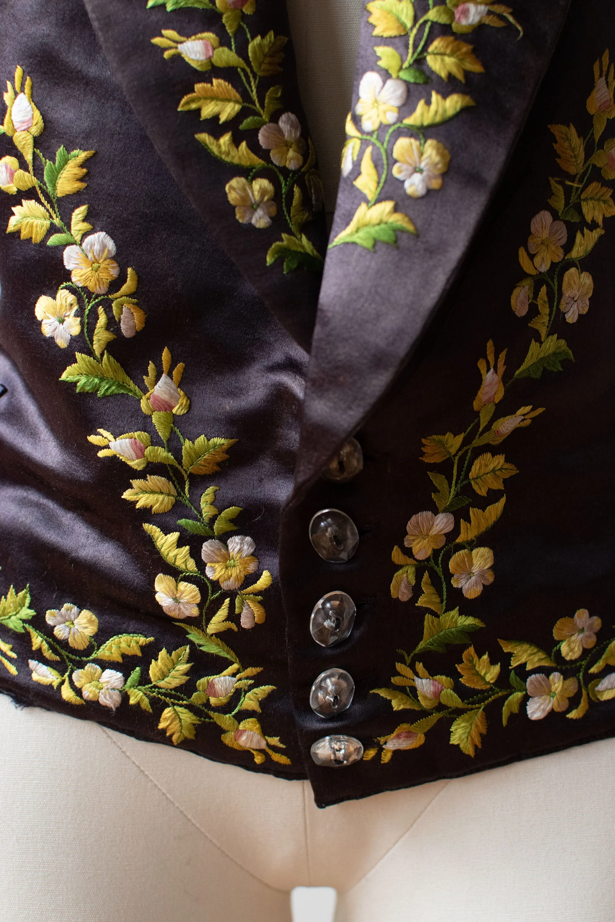 Antique Embroidered Silk Vest