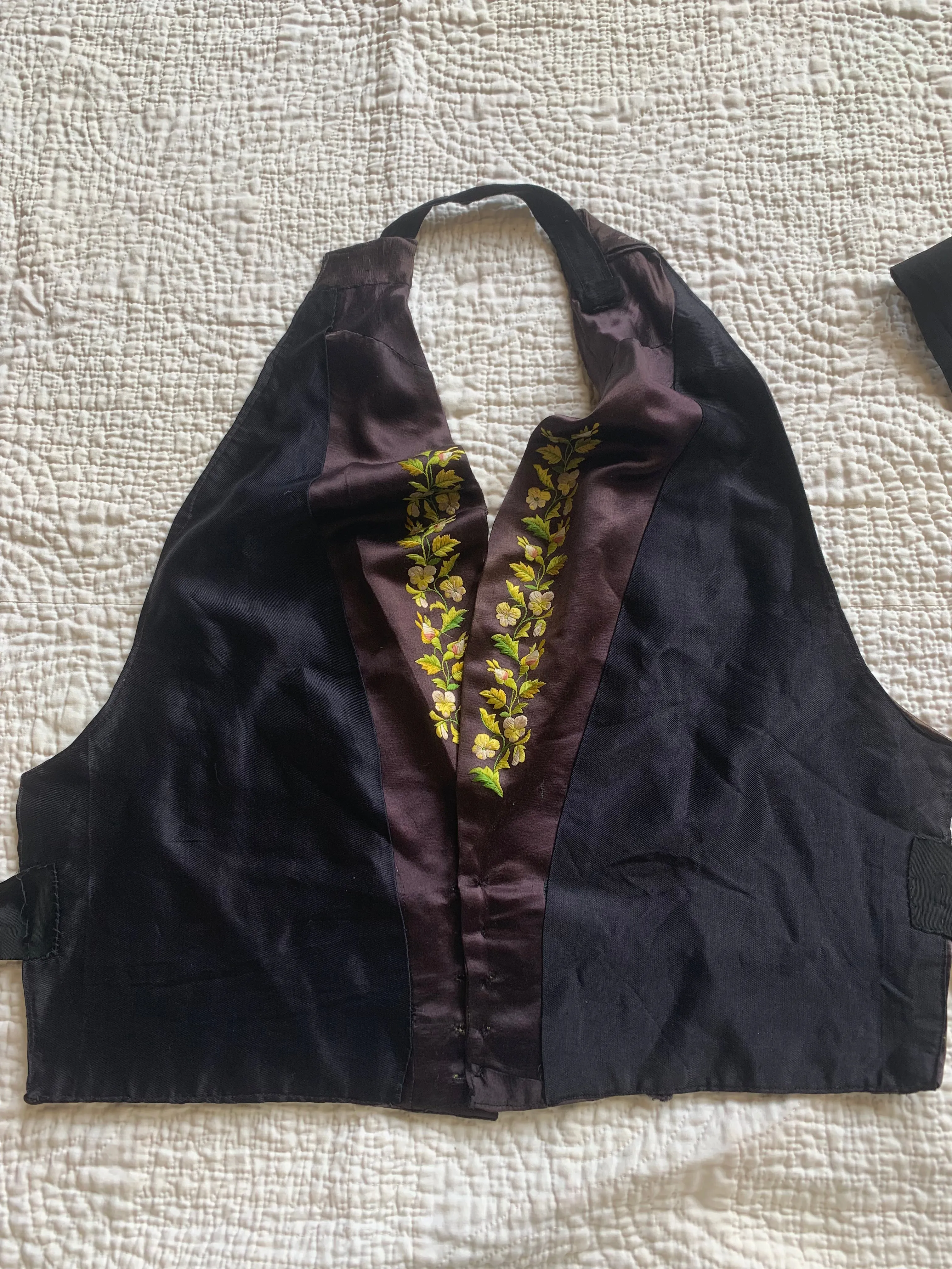 Antique Embroidered Silk Vest