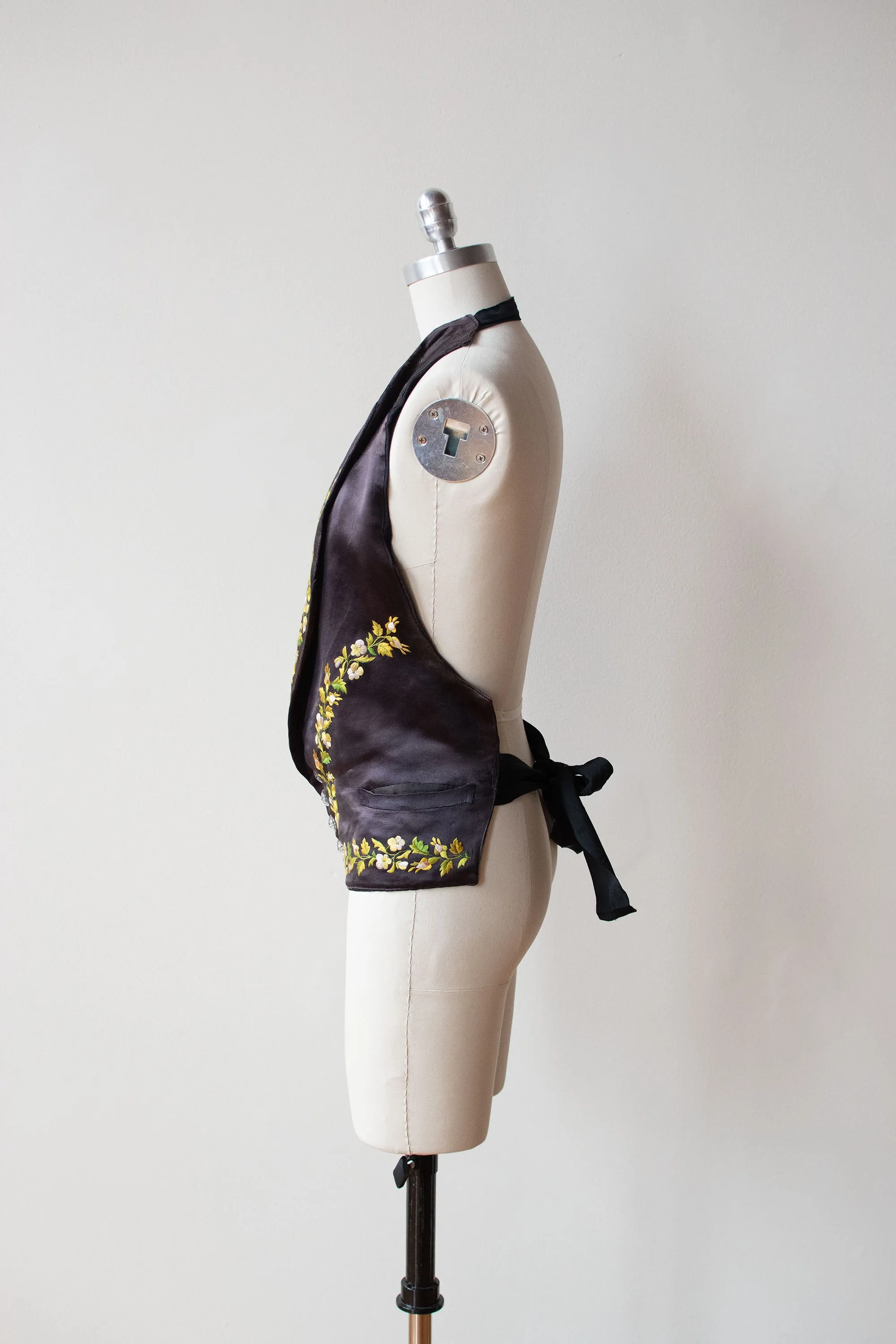 Antique Embroidered Silk Vest