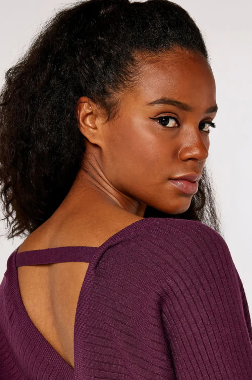Bar Back Ribbed Batwing Sweater-FINAL SALE