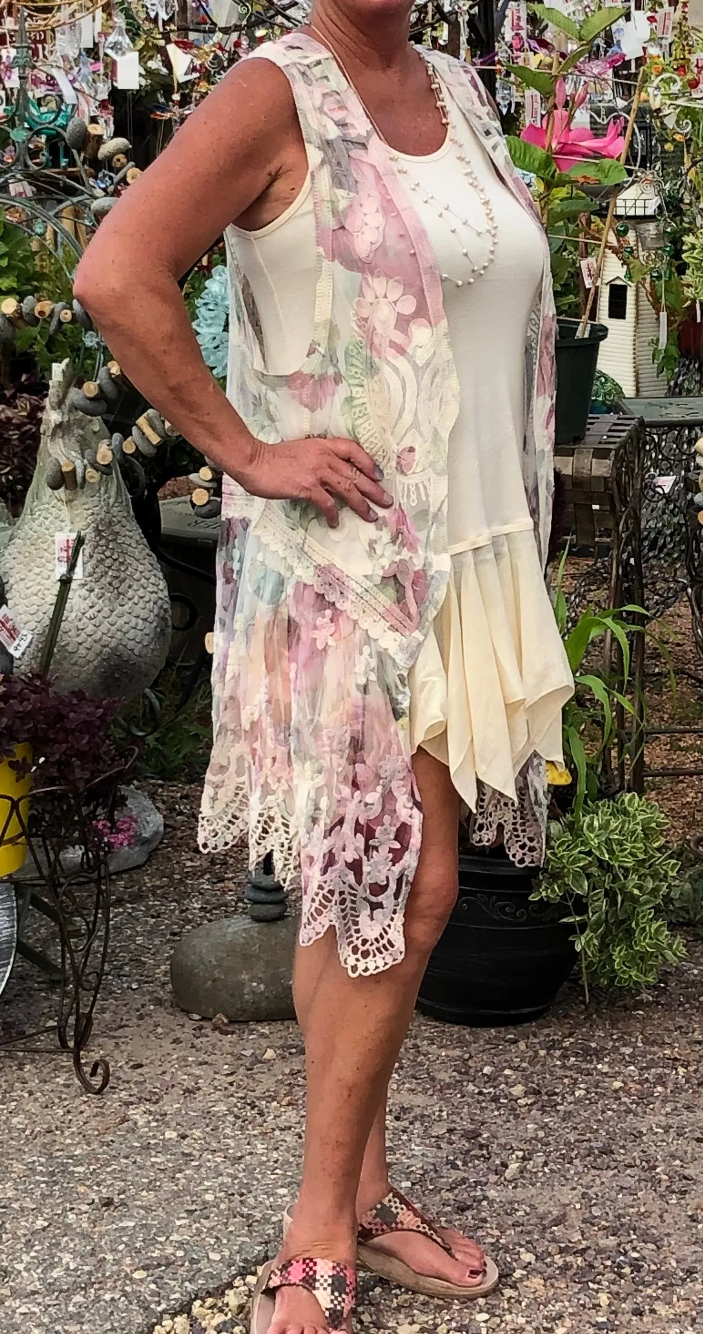 Big Rose Floral Vest | Sleeveless Jacket by Origami  Plus Size 3X