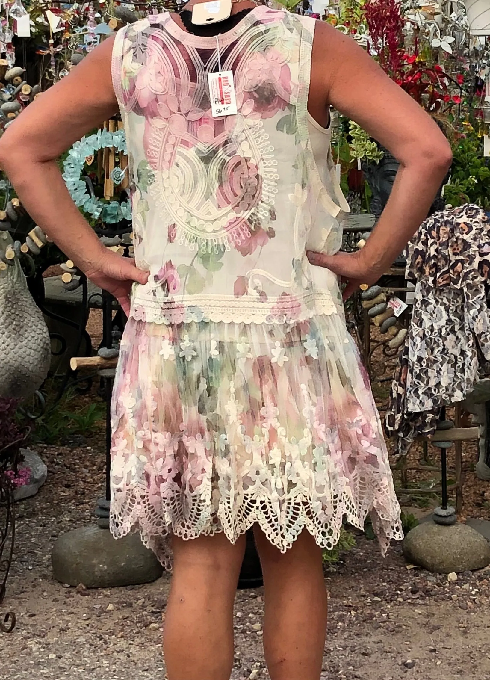 Big Rose Floral Vest | Sleeveless Jacket by Origami  Plus Size 3X