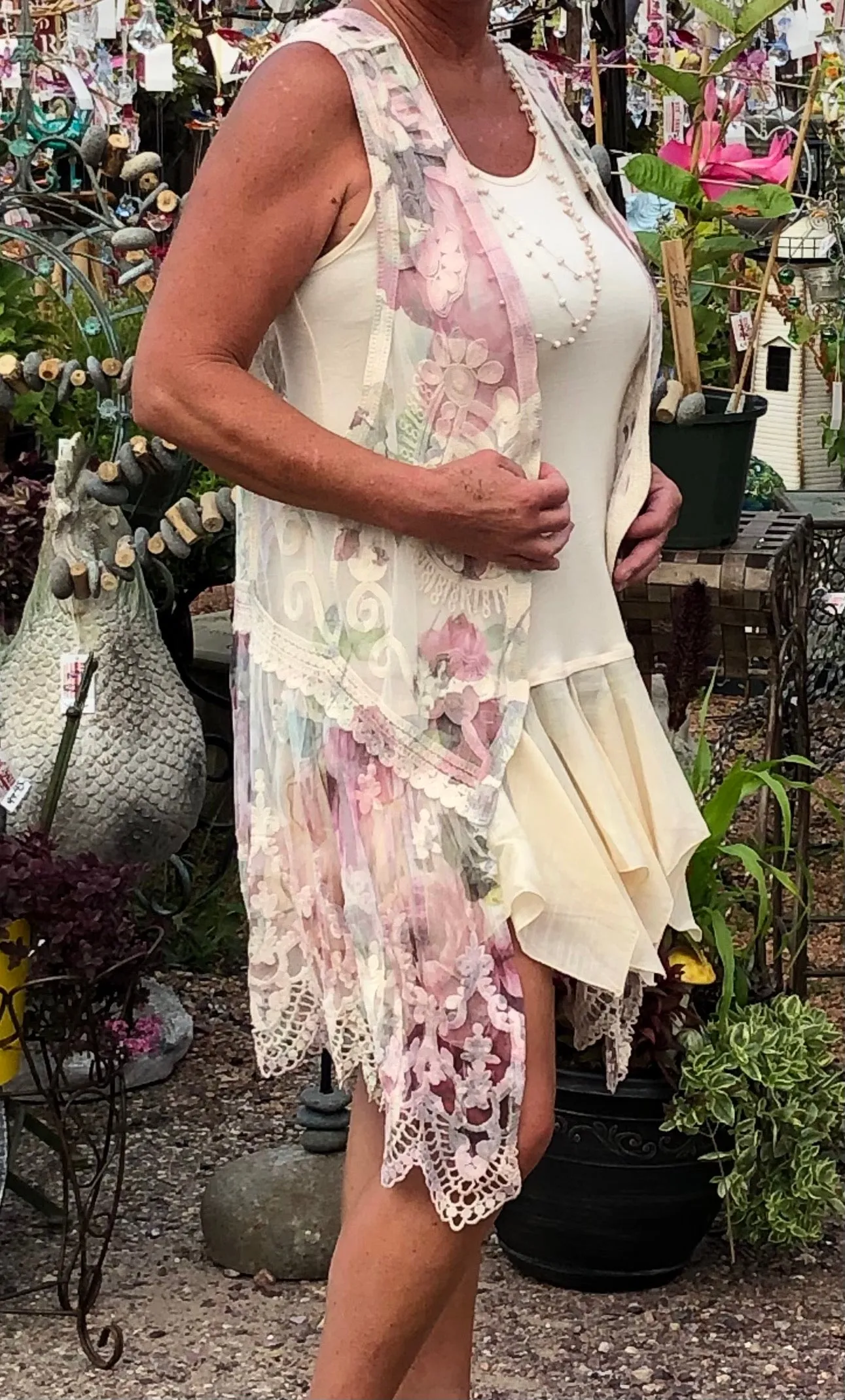 Big Rose Floral Vest | Sleeveless Jacket by Origami  Plus Size 3X