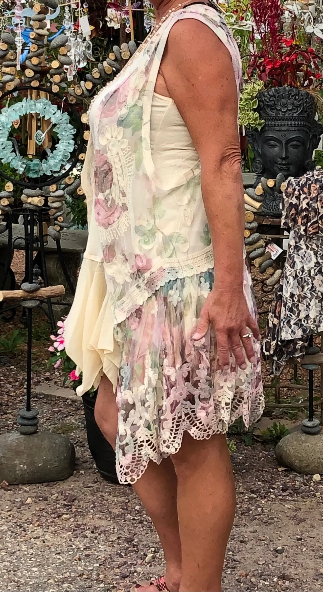 Big Rose Floral Vest | Sleeveless Jacket by Origami  Plus Size 3X