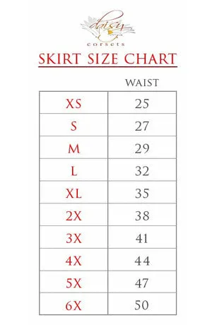 Black & Red Skulls Stretch Lycra Skirt
