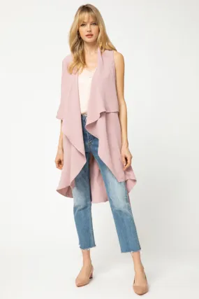 Blush Rose Draped Duster