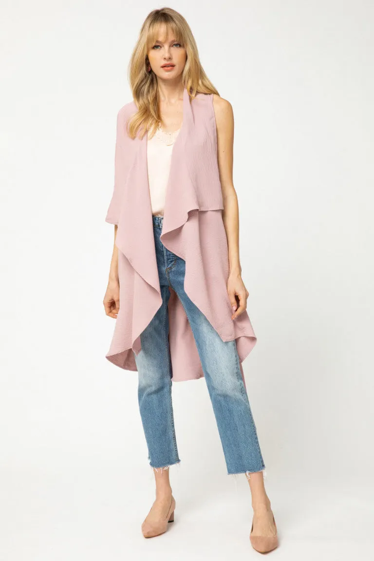 Blush Rose Draped Duster