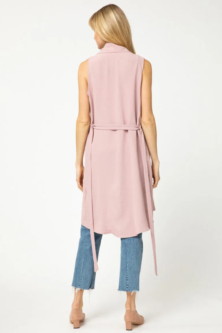 Blush Rose Draped Duster