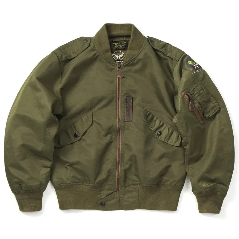Bonsir Military Air Force Flight Jacket Men's Tactical Bomber Jacket Cool Army Combat Jacket with Pockets Zipper Cargo jacket Men
