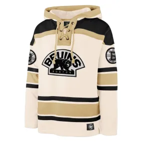 Boston Bruins NHL 47 Brand Men's Cream Nilley Superior Lacer Hoodie