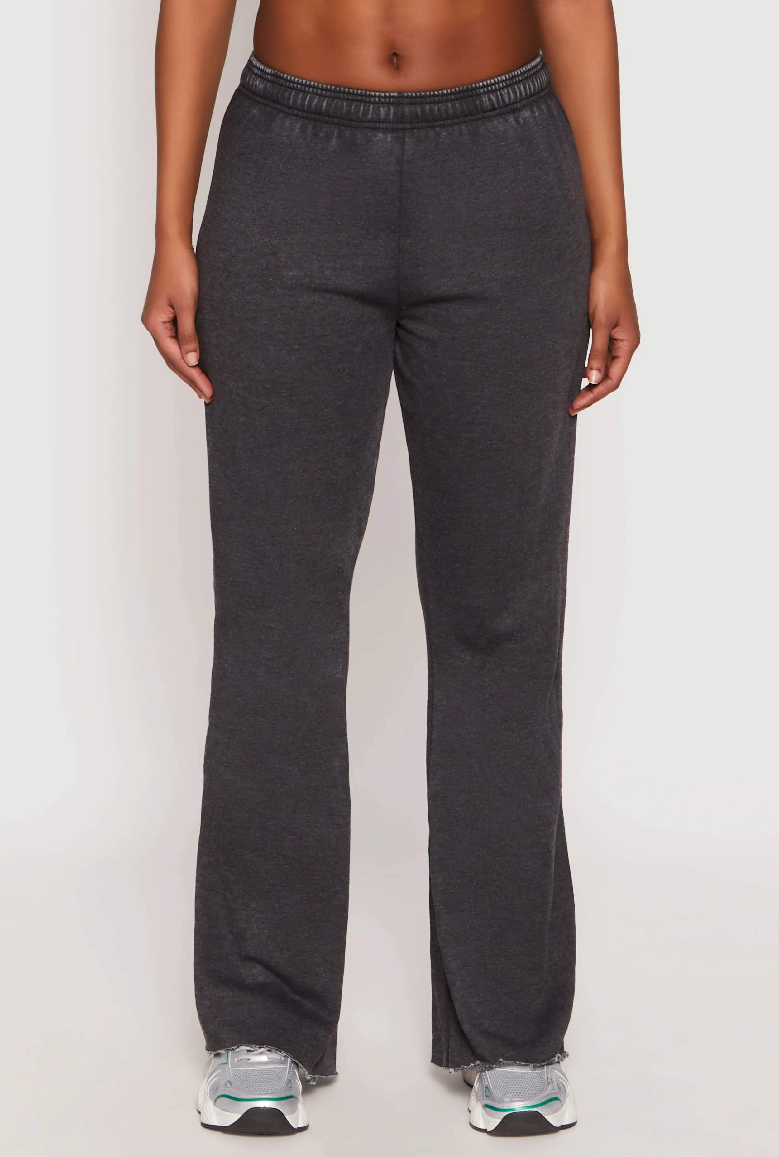 Brushed Knit Acid Wash Flare Sweatpants