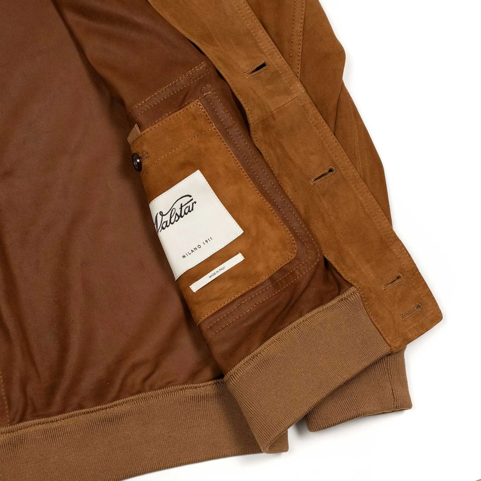 Butterscotch suede Valstarino bomber jacket, unlined (restock)
