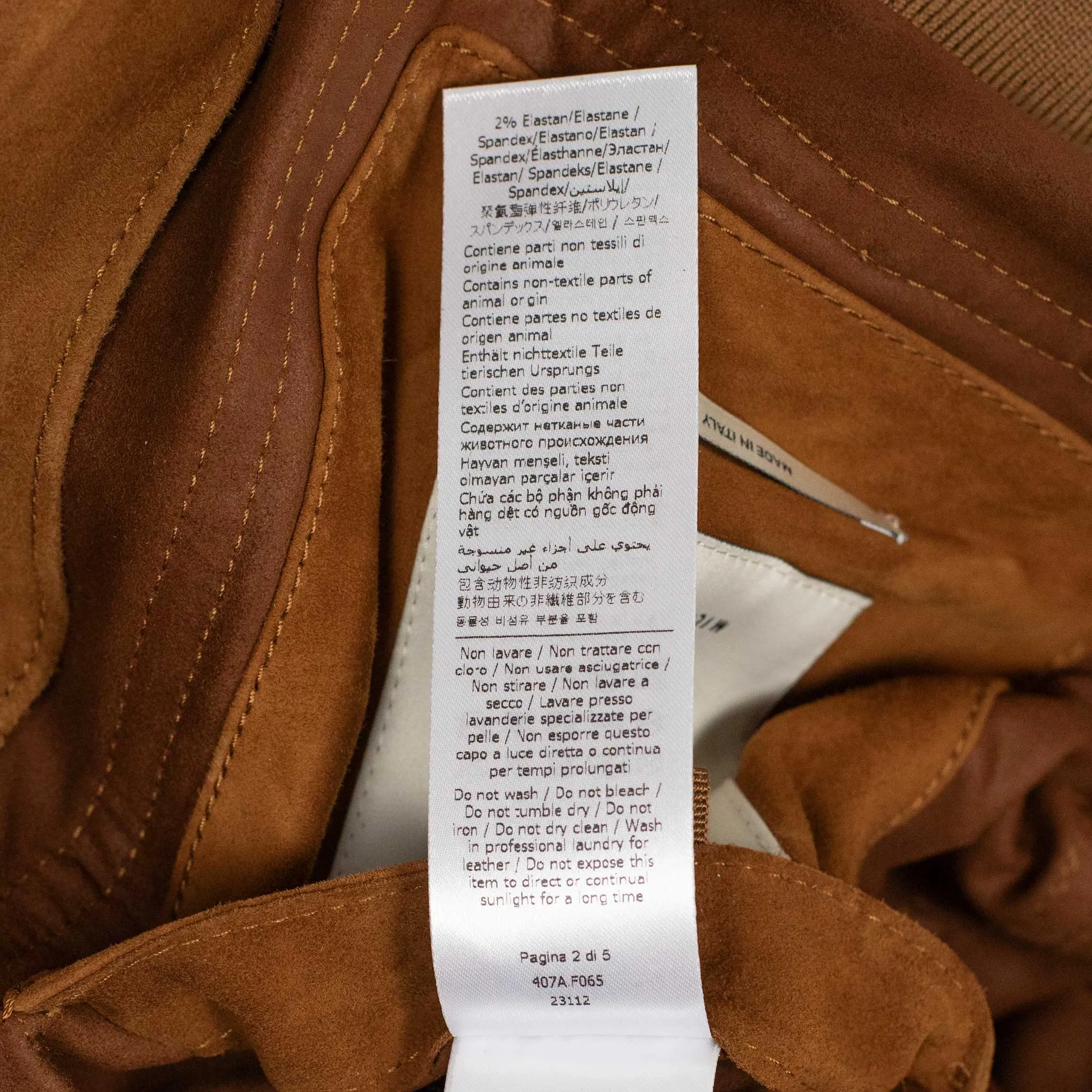 Butterscotch suede Valstarino bomber jacket, unlined (restock)