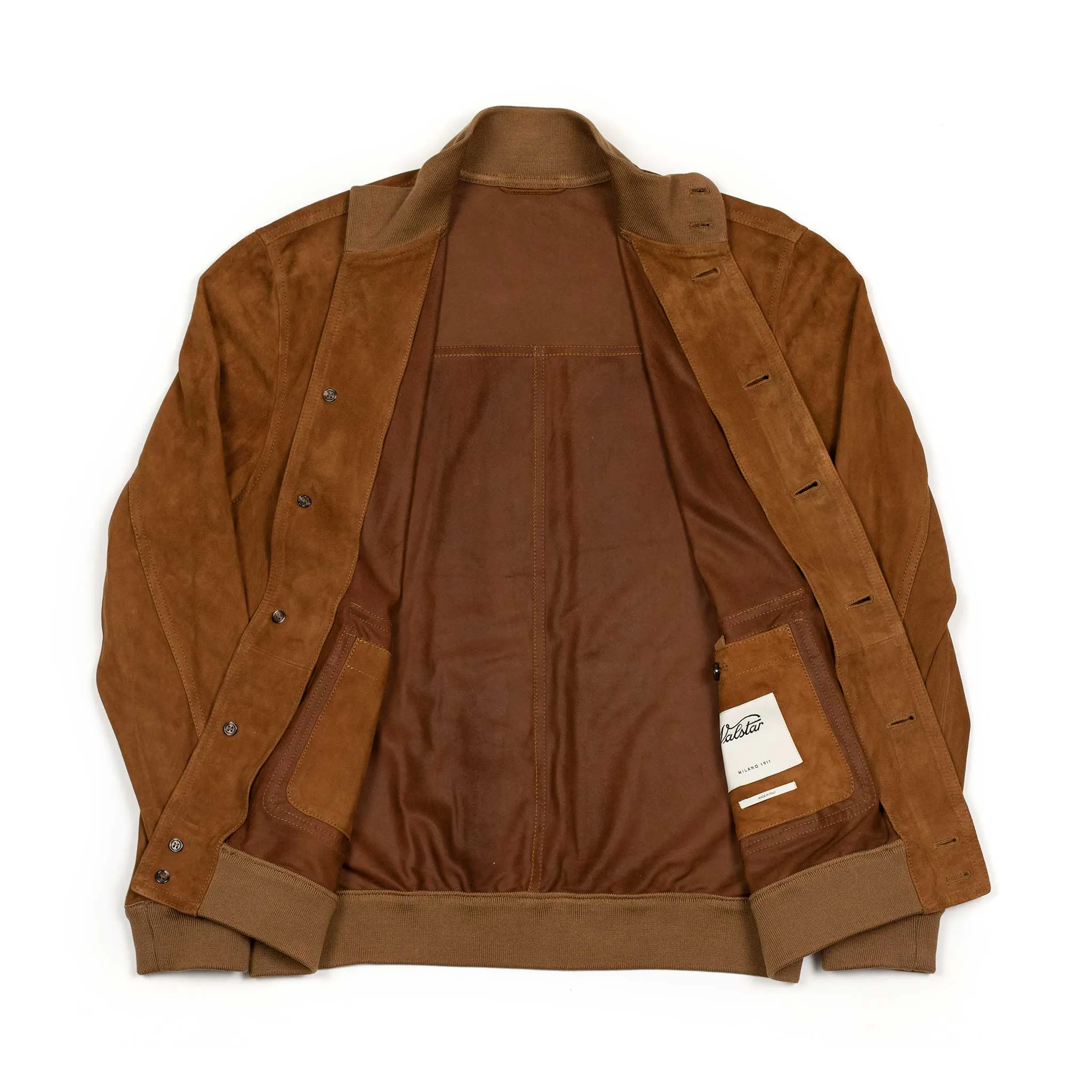 Butterscotch suede Valstarino bomber jacket, unlined (restock)