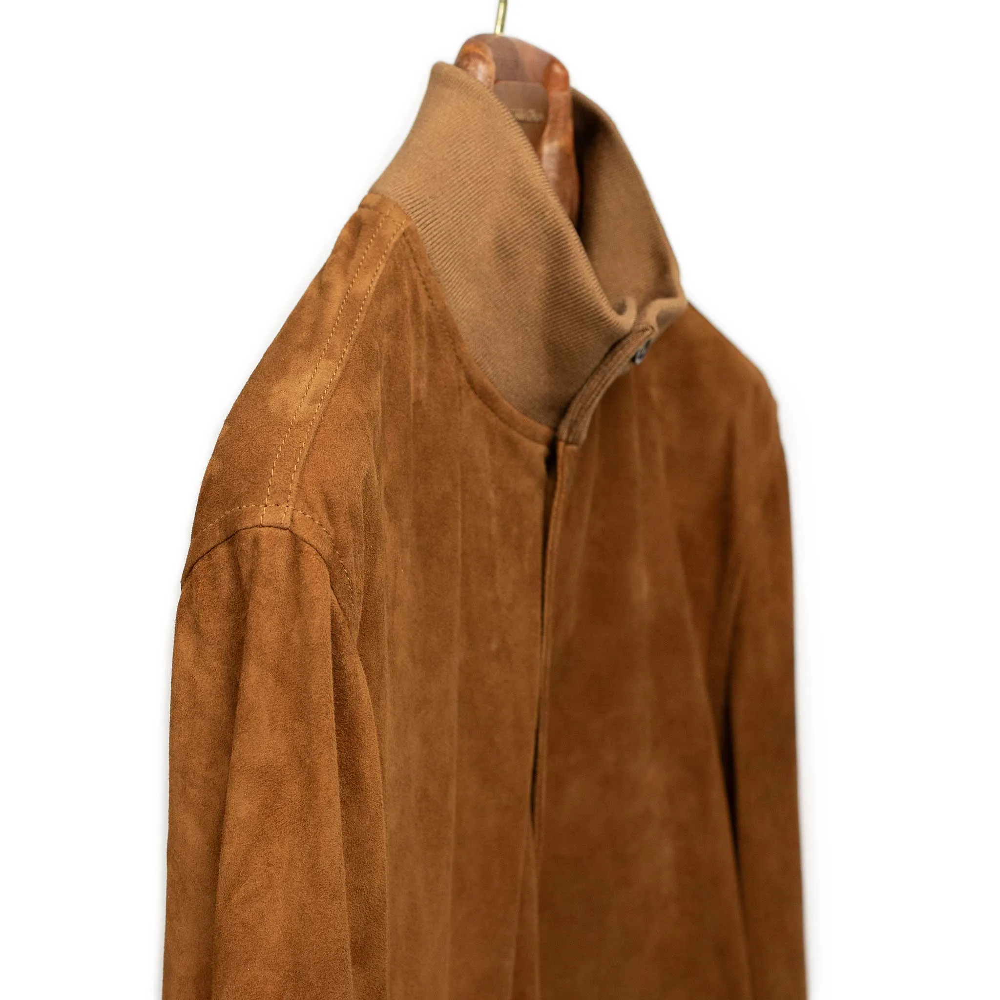 Butterscotch suede Valstarino bomber jacket, unlined (restock)