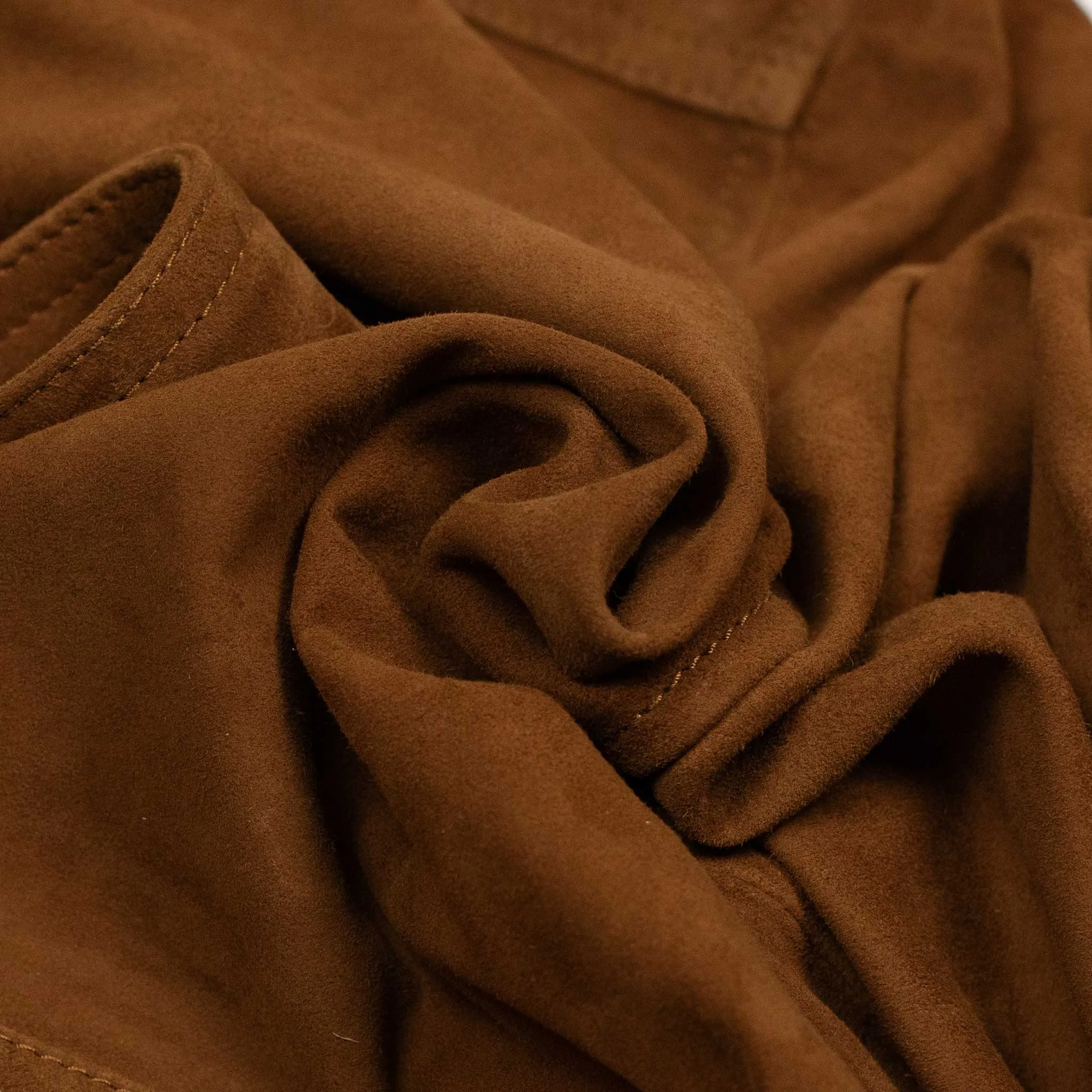 Butterscotch suede Valstarino bomber jacket, unlined (restock)