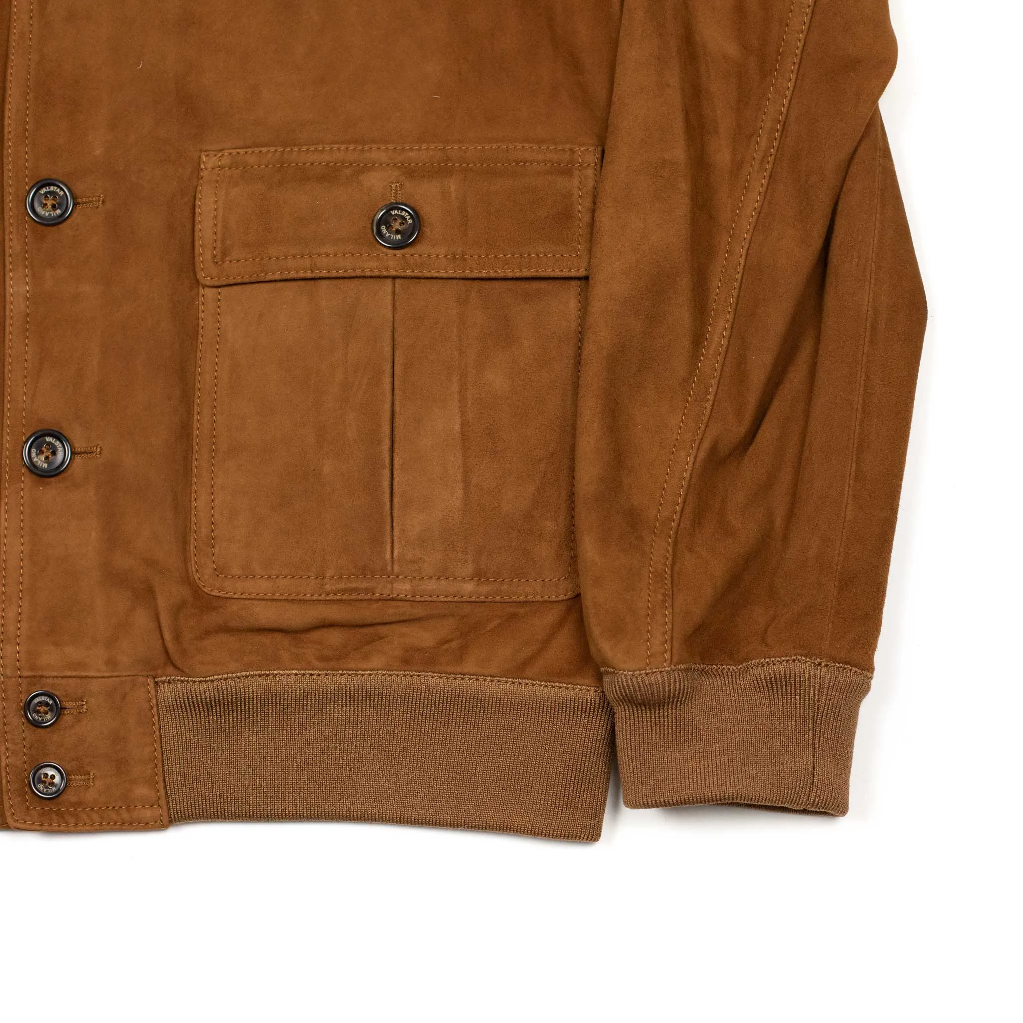 Butterscotch suede Valstarino bomber jacket, unlined (restock)