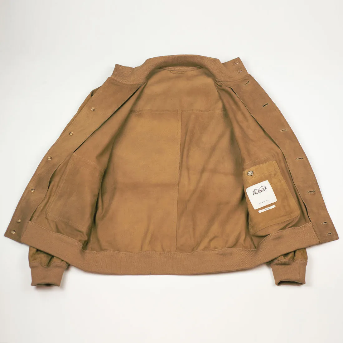 Butterscotch suede Valstarino bomber jacket, unlined