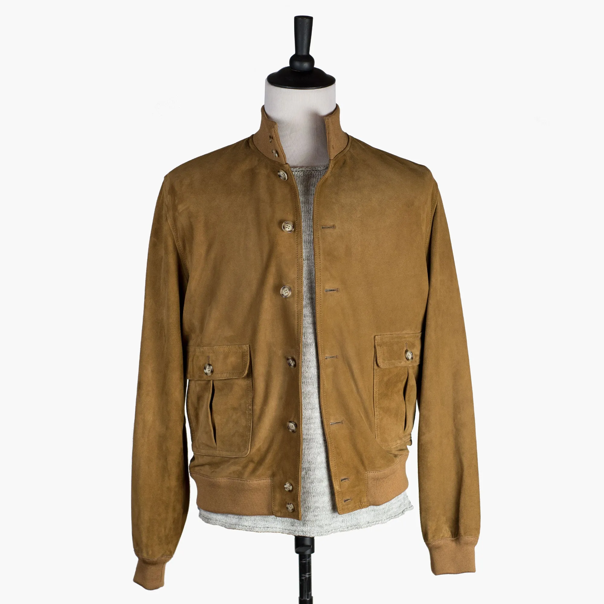 Butterscotch suede Valstarino bomber jacket, unlined