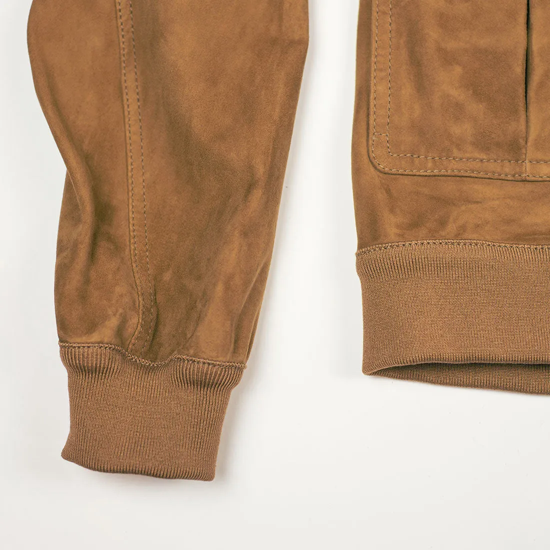 Butterscotch suede Valstarino bomber jacket, unlined