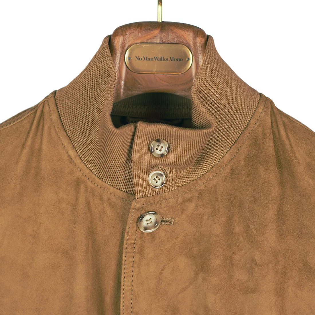 Butterscotch suede Valstarino bomber jacket, unlined