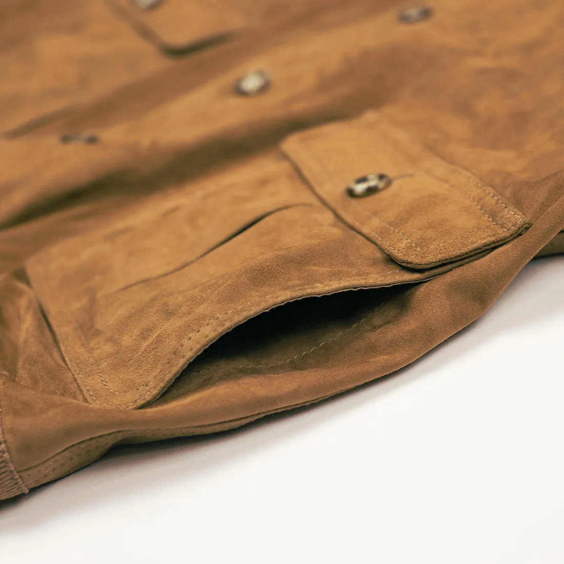Butterscotch suede Valstarino bomber jacket, unlined