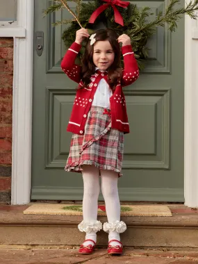 Caramelo Kids Red Fairisle Jumper & Skirt Set