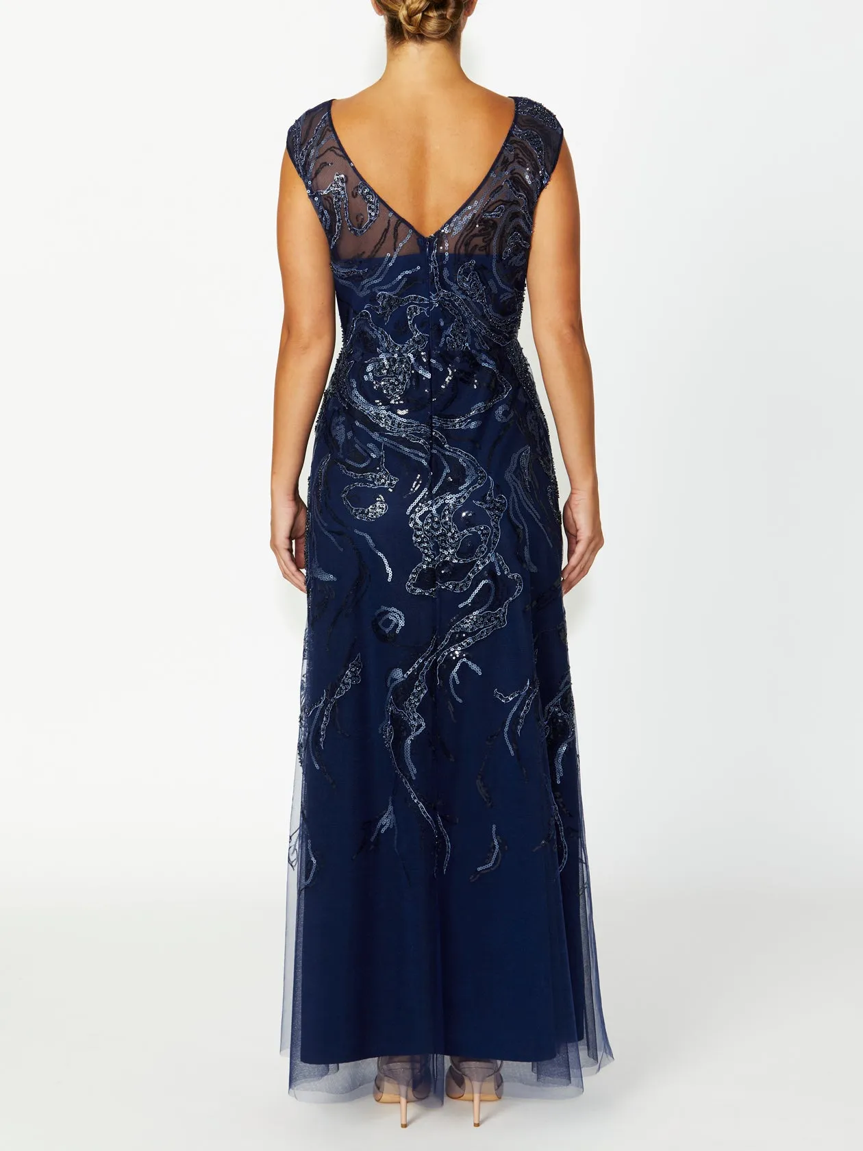 Catalina Navy Sequin Gown