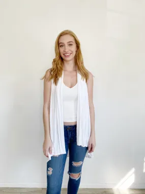 Caution To The Wind White Duster Vest Medium