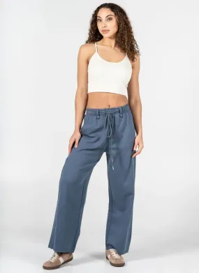 C'est Moi Women's Wide Leg Fleece Pants -  Teal