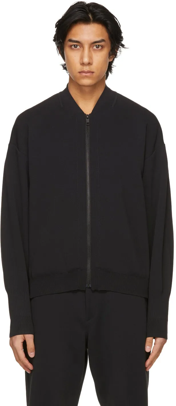 CFCL Black Milan Rib Flight Bomber Jacket