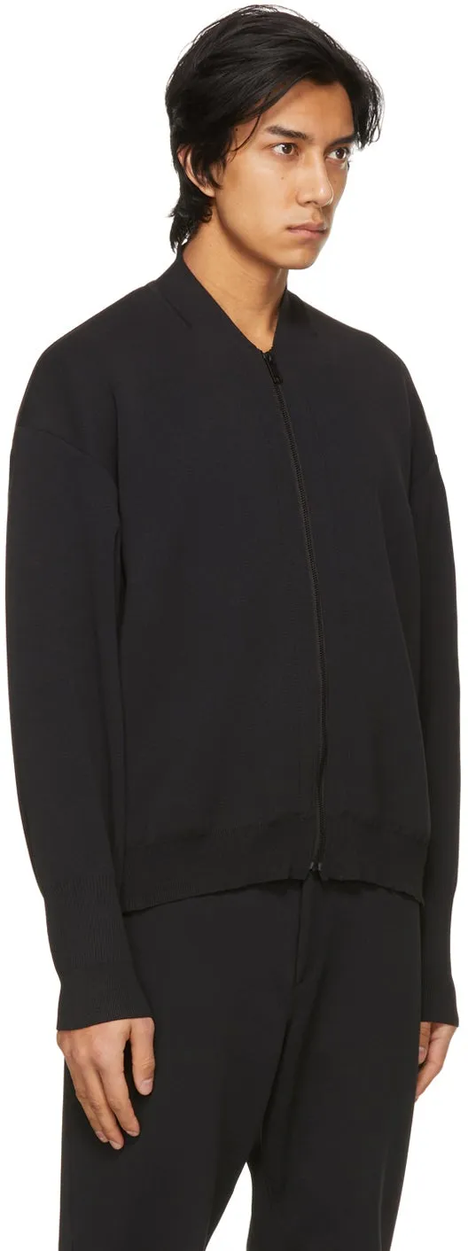 CFCL Black Milan Rib Flight Bomber Jacket