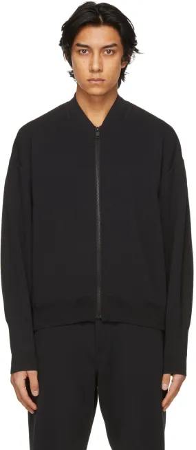 CFCL Black Milan Rib Flight Bomber Jacket